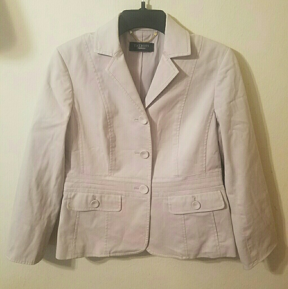 Talbots Beige Blazer Jacket Button Front C - image 1
